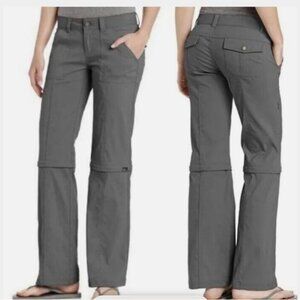 prAna Women's Monarch Convertible Hiking Pants Sz 12 Cargo Outdoor Zip Off Gray